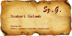 Szabari Galamb névjegykártya